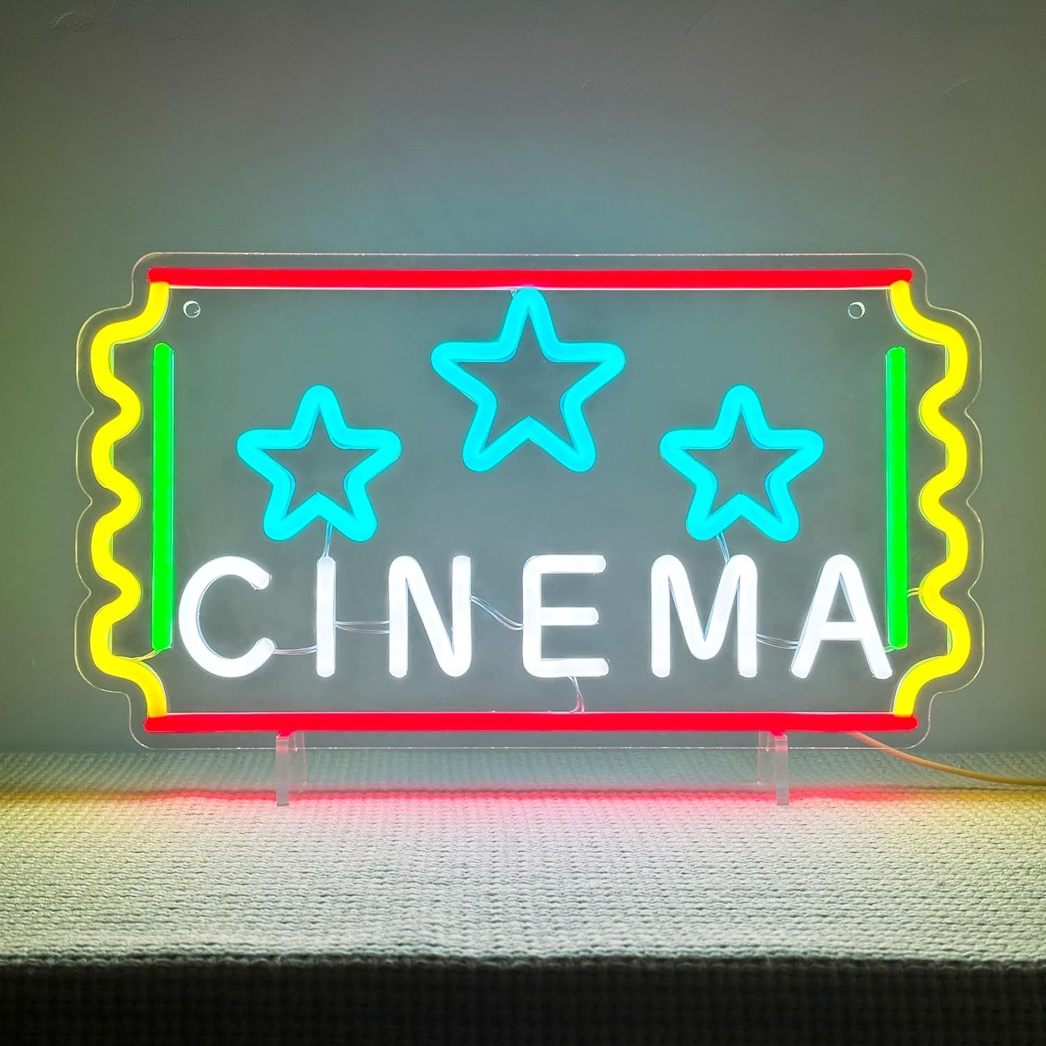 Home Cinema Tickets - Enseigne néon LED colorée en forme