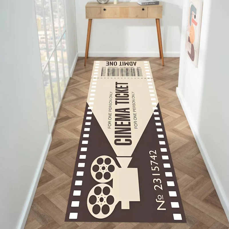 Home Cinema Tickets - Tapis de sol vintage à motif